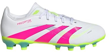 adidas Predtr Lg Mg Kids Firm Ground Football Boots White/Lucidpink 3.5 UK Child
