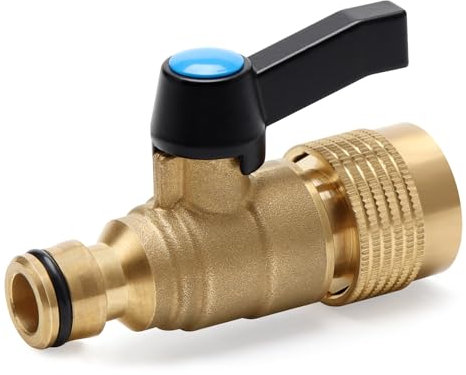 OPERMAXER Regulierventil aus Messing mit Metallschalter, Universal Steuerventil zur stufenlosen Regulierung und Absperrung des Wasserdurchflusses, 16mm Wasserschlauch Schnellverbinder