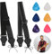AYSYR 2 Stück Gitarrengurt Verstellbare,Guitar Strap mit Leder Ende 6 Plektrumhaltern für E-Gitarre,Gitarren Zubehör Atmungsaktiv,Gitarrengurt E-Gitarre für Schulen, Musikvereine