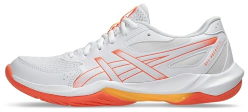 ASICS Women's Gel-Rocket 12 Volleyball Shoes, 9, White/Vivid Coral