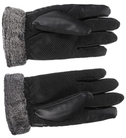 OATIPHO Warme Winter Fahrradhandschuhe Mit Touchscreen-funktion Aus Hochwertigem Pu-leder Und Plüschmaterial Winddicht Für Kaltes Wetter Geeignet Für Damen Und Herren