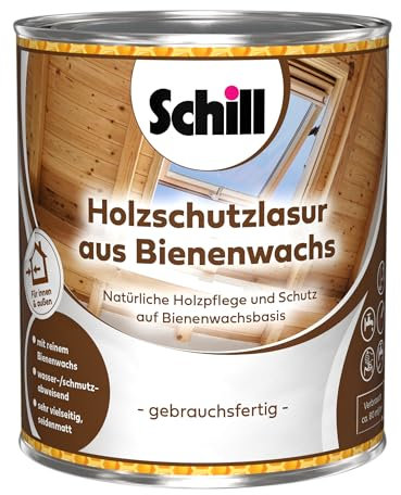 Schill Holzschutzlasur aus Bienenwachs (Mahagoni, 0,75 Liter)
