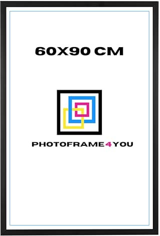 Photoframe4you - Cadre photo 60x90 cm - Noir Mat - Cadre photo en plastique avec verre acrylique - Cadre photo 90x60 cm - Nancy