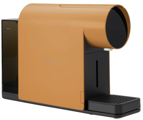 MORNING Mini Coffee Machine for Coffee Pods, Nespresso Capsule Compatible - LCD Display, Professional Brewing - Barista Style - Small Compact Coffee Machine - Coffee Maker Espresso Machine (Apricot)