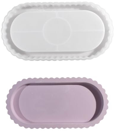 Elegante Entwürfe Einzigartige Heimdekoration Mit Großem Ovalem Stabilen Silikonschalen Schimmelpilzzubehör Für Harz Und Beton