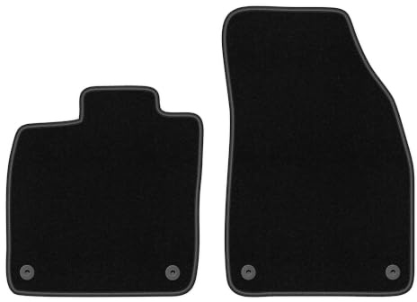 Velours-Fußmatten vorne passend für Skoda Enyaq iV 2020-, Schwarz, BASIC | passend für SUV; dünner Velours-Teppich (Polypropylen), ca. 4 mm; rutschfest, runde Befestigungen (Typ AV2)