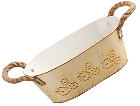 Toyvian 1 Pièce Pot De Fleur en Fer Plante D'intérieur Pots De Fleurs à Fleurs De Balcon De Plein De Jardin Et Plant s à L'intérieur Planteur Usine Porte- Le Fer Kaki