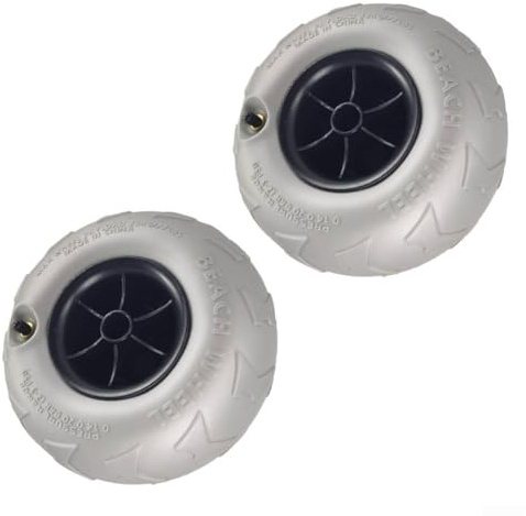 2 ruote in PVC per carrello da spiaggia, ideale per kayak e campeggio, diametro 205 mm, larghezza 115 mm, facile da usare sulla sabbia