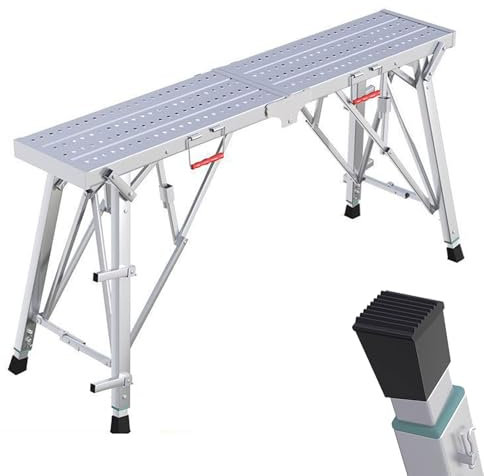 TYHAYJYK Andamio Ajustable, andamio Plegable portátil, Plataforma de Trabajo Multiusos, andamio Plegable, Escalera, Taburete, Banco, Escalera de Alta Resistencia, Escalera de Tijera.
