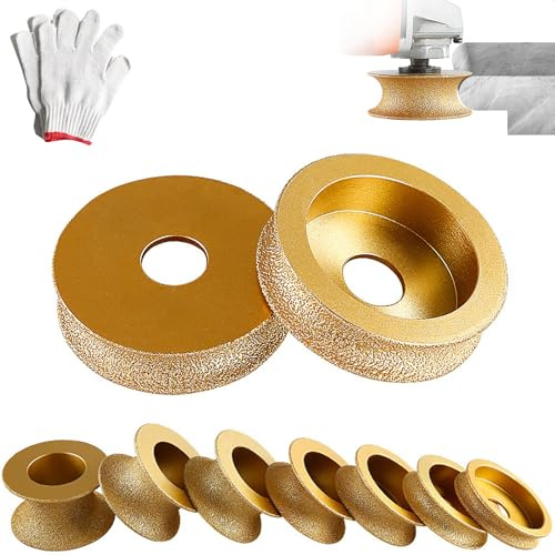 Edge Diamond Grinding Wheel, Profile Hand Diamond Wheel, Round DiamondGrinding Cup WheelGrinder Disc Cutter Tool, Granite Edge GrindingWheel for Angle Grinder, Tile, Stone (15mm)