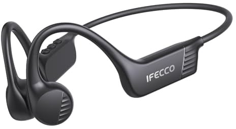 IFECCO Casque Conduction Osseuse Bluetooth 6.0 – IP67 Écouteurs Conduction Osseuse avec Micro, Casque de Sport sans Fil à Oreille Oouverte pour Le Cyclisme, la Course à Pied, la Randonnée