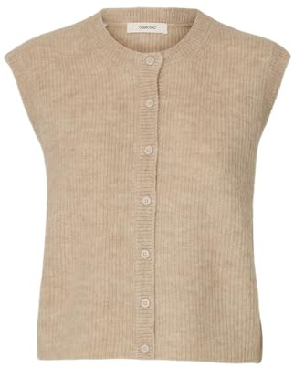 SELECTED WOMEN Damen Slflulu Sl Button O-Neck Vest Noos Slflulu Sl Button O-Neck Vest Noos (1er Pack)
