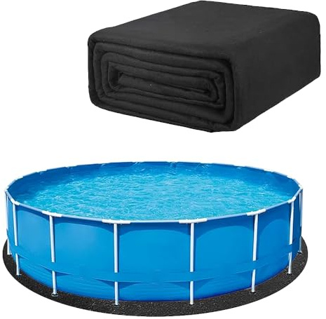 SKIKHN Tapiz Suelo Piscina, 305 cm Base de Piscina Redonda, Alfombra PIS-CINA Suelo, Antideslizante, Lona De Suelo para Pool, Protección para spas Exteriores e hinchables