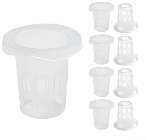 Lot de 100 filets à légumes avec filet à fentes pour culture sans sol, convient pour la culture hydroponique et aquaponique, améliore la croissance des racines et le drainage