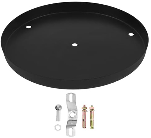 INOOMP Rosaces de Plafond pour Luminaires Noir Rond en Fer Construction Stable et Accessoire DIY pour Plafonnier, pour Salle à Manger et Maison