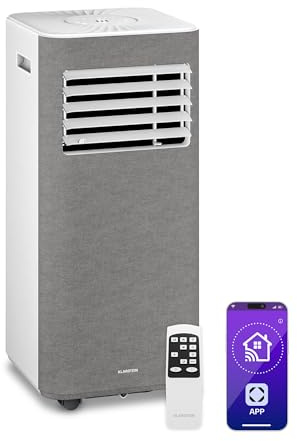 KLARSTEIN AireLux 9000BTU Air Conditioner - Portable, 3-in-1 Cooling, Dehumidifier & Fan, Smart App & Voice Control, Energy Class A, for Rooms up to 33 m², Remote & Window Kit Included, Grey