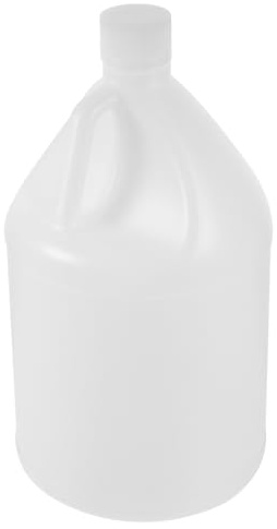 LAPYAPPE Cubo de Plástico Blanco con Tapa y Asa, Botella de 4 litros (1 Galón), Resistente a Químicos y Uso Multiusos para Líquidos en Camping y Actividades al Aire Libre Reutilizable