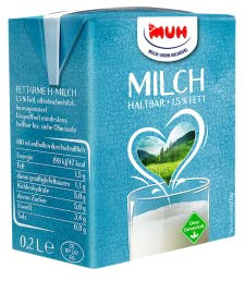 MUH H-Milch 1.5%, 27er Pack (27 x 200 ml), Flüssigkeit, rein, typisch für H-Milch, ohne Fehlgeschmack