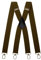 Olata Breite und Robuste X-förmige Hosenträger mit Karabinerhaken – 4 cm breit, Verstellbar, Unisex, Ideal für Arbeit und Alltag. Olivgrün (Silber Clips)