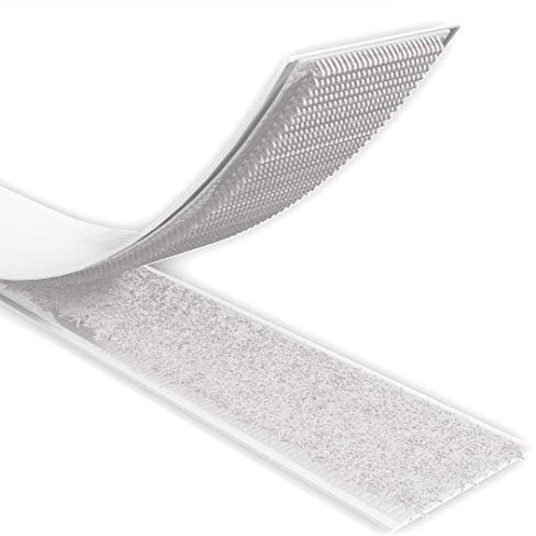 Rietlow® Klettband Selbstklebend Extra Stark - 8m Länge 20mm Breite - Klettverschluss selbstklebend aus Polyester und reißfestem Nylon - Verbesserte Version - Weiß (8 Meter)