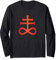 Gothic Satanischer Luzifer Schwefel Verkehrt Leviathan Kreuz Langarmshirt