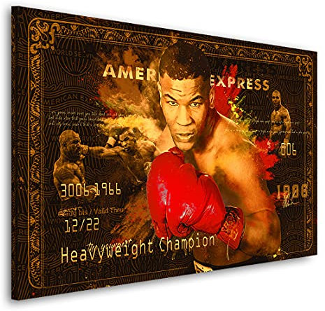 Kunstgestalten24 Leinwandbild Mike Tyson Retro Wandbild Kunstdruck Wanddeko Übergrößen