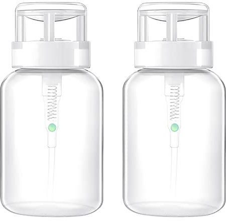 2 Stück Nagellackentferner Dispenser Leere 200ml Transparente Pumpflasche Pumpspender für Reinigungsmittel