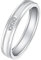 Lieson Trauringe Für Frauen, 18 Karat Weißgold Ring Damen Weiß Rund 3.6MM Diamant 0.03ct Verlobung Ringe Weißgold Gr.63 (20.1)