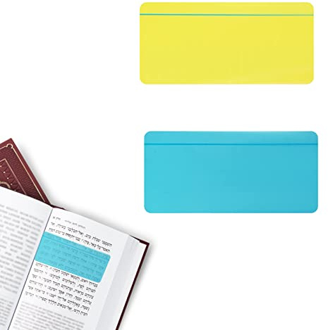 Lot de 2 règles de lecture bleues et jaunes pour dyslexie, règles de lecture pour la dyslexie pour lecture guidée, bandes surlignées pour réduire le stress visuel