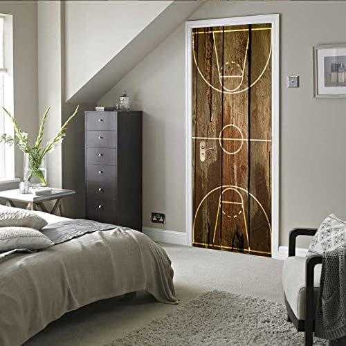 Tür tapeten 3d selbstklebend Vintage & Holzverkleidung Türposter Türaufkleber Abnehmbare Vinyl türfolie Fototapete diy Wandbild Wohnzimmer Schlafzimmer Kinderzimmer Badezimmer B100 x H200cm
