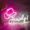 LMSIGNLY Cowboy Hat Neon Sign Howdy Cowboy Neon Signs Cool LED Neon Lights Dimmable Neon Signs USB Powered for Gameroom, Man Cave Beer Bar Cafe Recreation Room(Pink White)