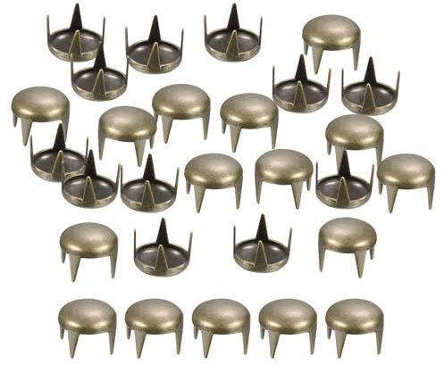 sourcing map 200 Stück 6mm braune runde Kuppelnieten Metallkrallenperlen Nagelkopfnieten Spike Nieten Punk Rock DIY für Lederhandwerk Kleidungsgürtel Tasche Schuharmband Zubehör