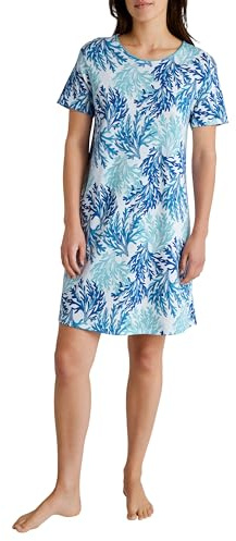 CALIDA Coastal Dreams Kurzarm-Nachthemd Damen, aus 100% Baumwolle