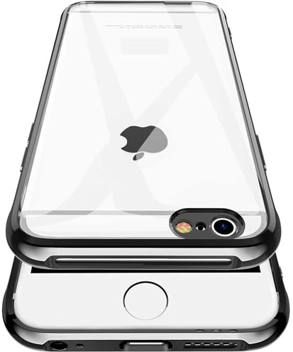 Garegce iPhone 6 and iPhone 6S Case, iPhone 6 Case, Shockproof Soft Silicone TPU Ultra Thin Protective Case for iPhone 6/6s - 4.7 Inches - Black Plating