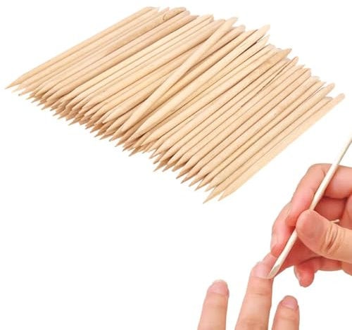 200Pcs Orange Wooden Sticks Cuticle Sticks Double End Wood Cuticle Pusher Orange Sticks Wooden Cuticle Pusher Orange Wood Sticks Nail Art Manicure Pedicure Tool