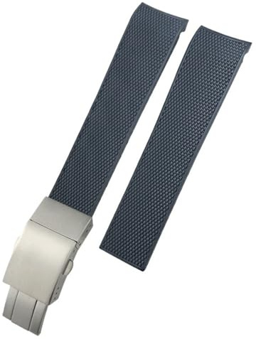 IORUYB Cinturino in gomma 19mm 20mm 21mm cinturino in silicone per Longines Hydroconquest L3 781 782 VHP nero blu braccialetti per orologi(Gray,21mm)