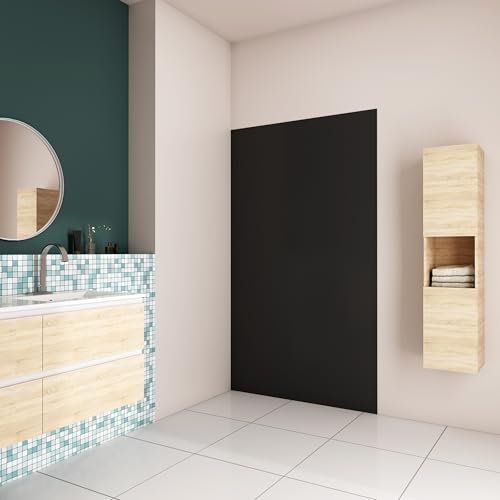 AICA Panneau mural de douche noir 120x210cm Panneaux muraux salle de bain habillage mural aluminium