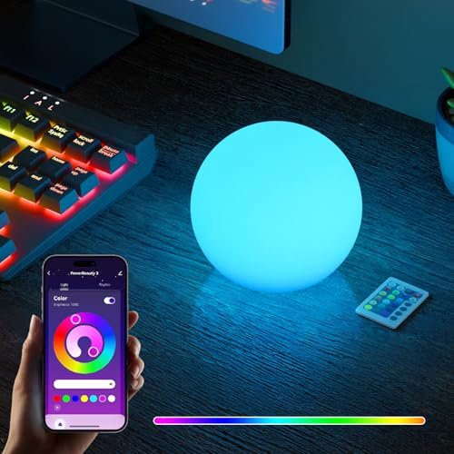 FUYO Smarte LED Kugelleuchte mit Akku - Wasserfeste
Leuchtkugel mit Farbwechsel - Dimmbare LED Kugel für Außen & Innen - 15 Cm Große Kugel Lampe mit Schutzklasse IP66 Ball and Cube