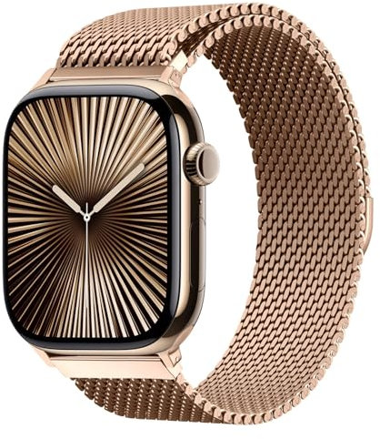 Milanese Magnetico Ricambio Cinturino per Apple Watch Ultra/2 49mm 46mm 45mm 44mm 42mm 41mm 40mm 38mm,Milanese Acciaio inossidabile Maglia Metallo Cinturini per Apple Watch 10 9 8 7 6 5 4 3 SE/2