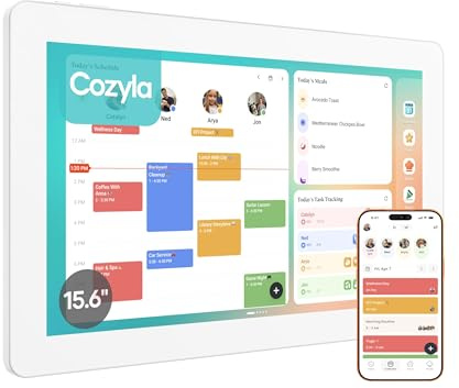 Cozyla Mate Digital Calendar+ 2 SE: 15.6 Digital Wall Planner & Chore Chart, Smart Touchscreen Interactive Display for Family Schedules Organization with Stand Wall Mount Electronic Calendar