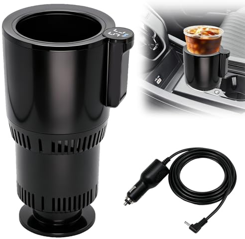 OBEST Chauffe-Tasse et Refroidisseur de Voiture 2 en 1 avec Écran LCD | Porte-Gobelet Intelligent portable 12V Auto,Adapté à l’eau,Café et Lait,Accessoire Universel Adapté à Tous Véhicules