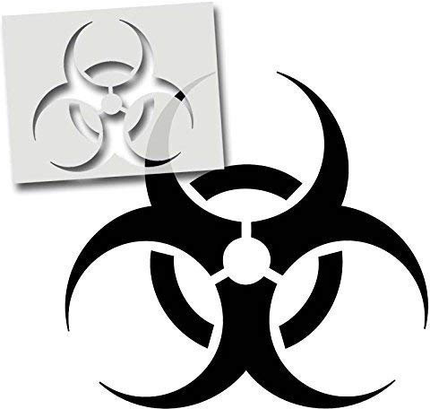 Ideal Stencils Biohazard Warnschild Schablone, Malen Schablone, Kunst Handwerk, Farbe Wände, Stoffe Möbel - semi-transparent Schablone, XXL/ 77X83CM