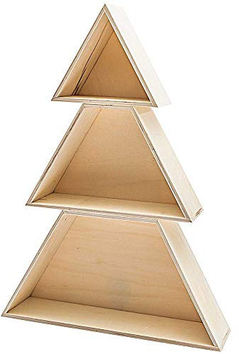 Rico Design Tannenbaum Holzboxen-Set 51x38x8cm, 3 Teile
