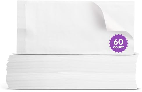 Disposable Dry Wipes for Adults & Baby - 60 Count (2 Packs of 30) - Gentle & Durable Washcloths for Incontinence and Skin Care - 7 x 13 Travel Size - Non-Moistened Face Cloths