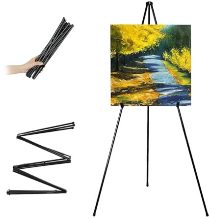 VAIIGO Verstellbare Staffelei - 168 cm Höhe Metall Poster Stativ, Zusammenklappbar für Kunstdisplays, Skizzieren, Malen und Poster Aktivitäten (1 Packung)
