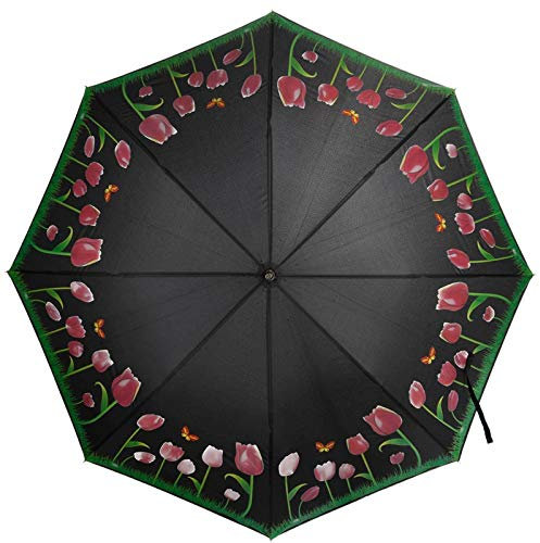 SIDCO Regenschirm Farbwechsel Tulpe Zauberschirm Schirm Stockschirm wechselt Farbe