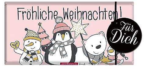 STEINBECK Weihnachten Geschenk-Schokolade 100g Tafel Fröhliche Weihnachten Eisfreunde Adventskalender Wichteln