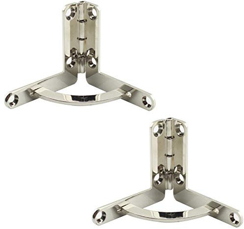 Geenite Spring Hinge Cigar Box Furniture Hardware 90 Degree Folding Support Hinge for Jewelry Wine Wooden Box Connect Mount Gold/Silver Hinges 2 pcs (Silver)