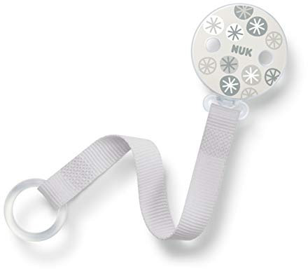 NUK NUK - Nastro ciuccio per tutti i ciucci con e senza anello, 1 pezzo, stelle, colore: Grigio