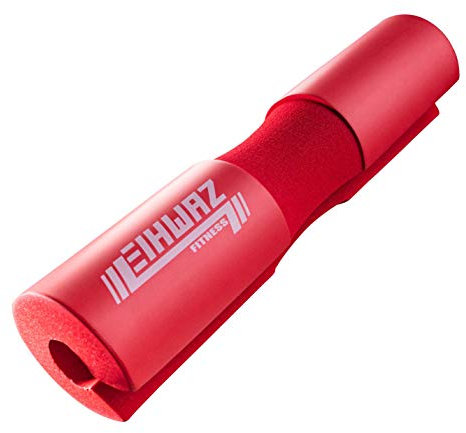 Langhantel Polster, extra Dicke Nackenpolster Langhantel- Barbell Pad Nackenschutz mit Fixierung für Hip Thrust, Squat und andere Übungen, Fitness, Krafttraining für Männer und Frauen (rot)